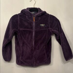 L.L. Bean Girls' Plush Hooded Jacket in Deep Purple